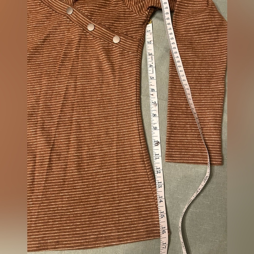 Striped Brown Long Sleeve Top - Picture 8 of 9